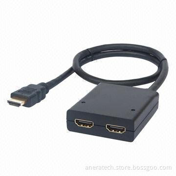 HDMI splitter, 1x2, supports real HDMI 1.3b, pigtail type